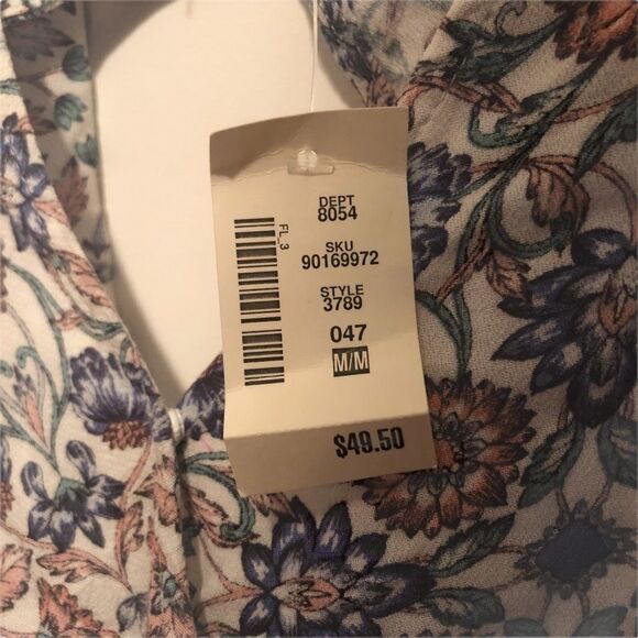 NWT AEROPOSTALE - Tan Floral Romper Pockets MSRP:50 Women’s Medium M - Picture 6 of 7